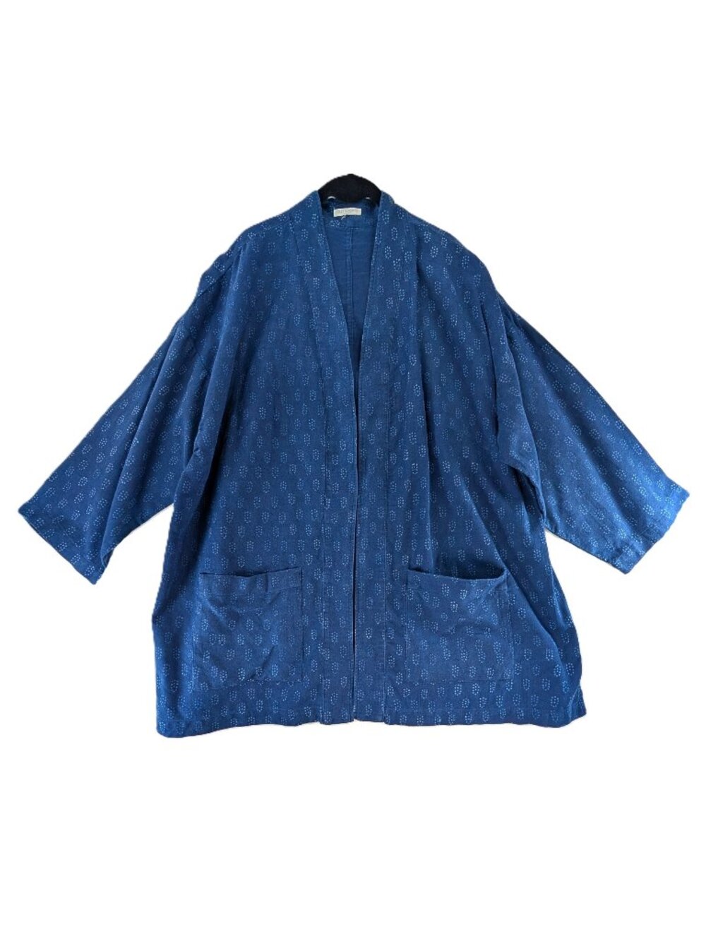 Eileen Fisher Kimono Top Womens Size 2X Jacket Open Block Print Cotton Pockets